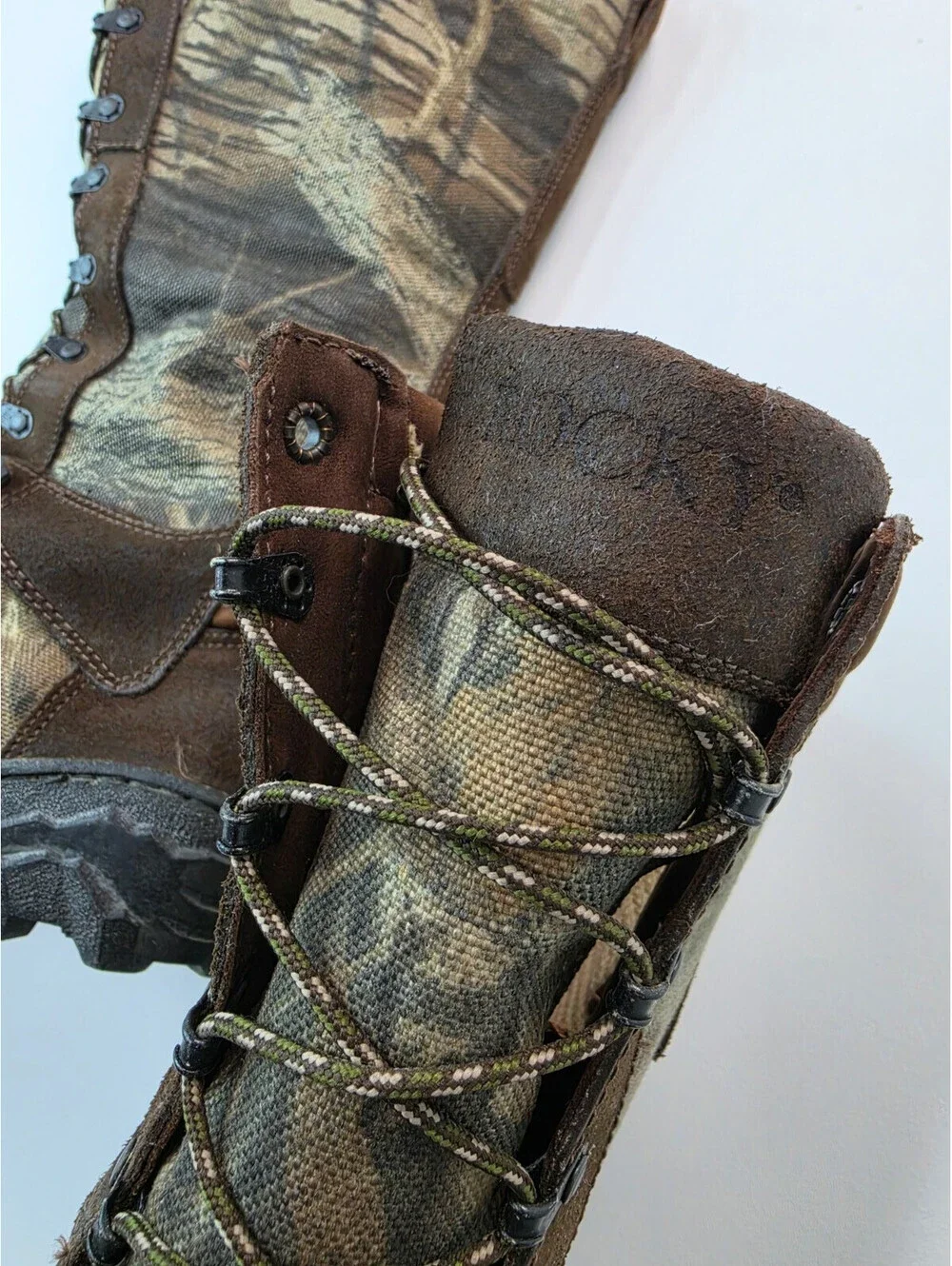 Rocky Pro Light Snake Camo Canvas Leather Gortex Waterproof Boots Mens Size 12 W